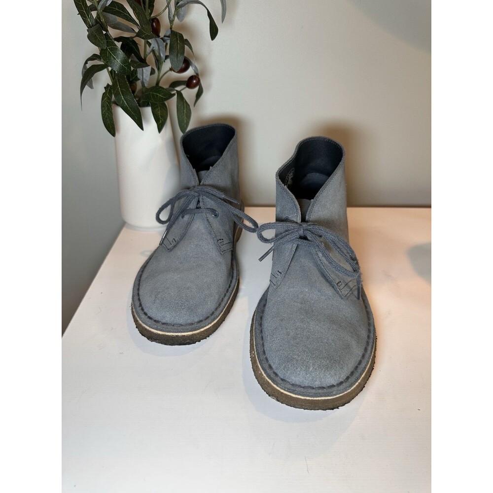 Clarks Desert Boot Gray Blue Suede Chukka Ankle Boots Women 7.5-Charles F Stead